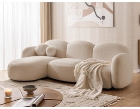 Világosbarna buklé sarokkanapé (bal oldali-heverő résszel) Orbit – Ropez