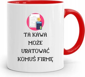 Piros Bögre Ajándék Könyvelőnek, fényképes nyomattal