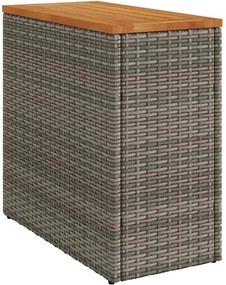 vidaXL szürke polyrattan falapos kerti kisasztal 58 x 27,5 x 55 cm