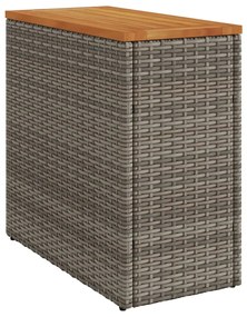 vidaXL szürke polyrattan falapos kerti kisasztal 58 x 27,5 x 55 cm