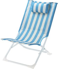 Csíkos összecsukható strandszék, kék
