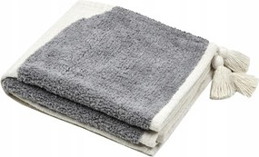 Pamut Ágytakaró Fehér-szürke 125 x 150 CM Kerti Enteriőrbe