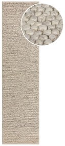 Világosszürke kézi szövésű gyapjúkeverék futószőnyeg 60x230 cm Minerals – Flair Rugs