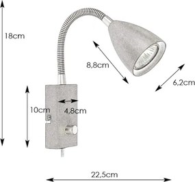 Markslöjd 107410 - CIRO 1xGU10/7W/230V falra szerelhető, fényerőszabályzós lámpa