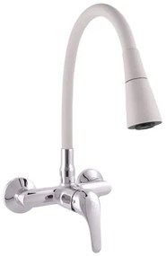 Mosogató csaptelep RAV SLEZÁK SÁZAVA szilikon karral 150 mm szürke / króm SA002.5/13S