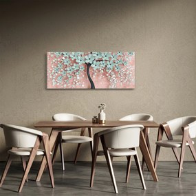 Kép - Pasztell kék virágok (120x50 cm)
