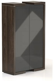 Lineart magas szekrény 111,2 x 50 x 187,6 cm, sötét szilfa / antracit