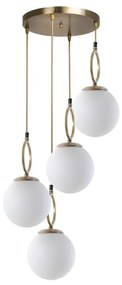 Fehér-aranyszínű függőlámpa üveg búrával ø 30 cm Morino – Opviq lights