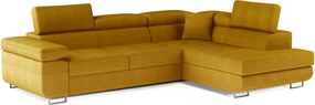 Sárga kinyitható-tárolóhelyes sarokkanapé (jobb oldali-L alakú) Anton – ELTAP