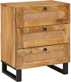 vidaXL Éjjeliszekrény Természetes 50 x 33 x 62 cm Tömör Mangófát