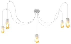 Csillár zsinóron TUBE LONG 5xE27/10W/230V fehér