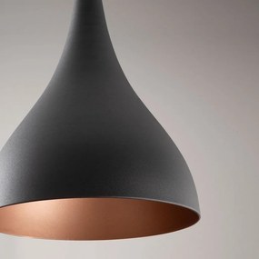 Berceste N-1395 fekete vas függőlámpa, Ø22 cm