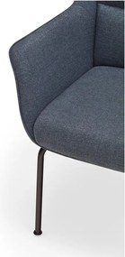 Kék kárpitozott karfás étkezőfotel Sadira – Teulat