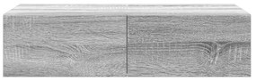 Falipolc fiókokkal szürke sonoma 60x26,5x15 cm műszaki fa