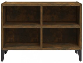 füstös tölgyszínű TV-szekrény fémlábakkal 69,5 x 30 x 50 cm
