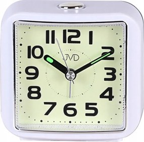 Fehér 8 cm-ES Négyzet Alakú Megvilágított Ébresztőóra Szundival Jvd SRP8204.3