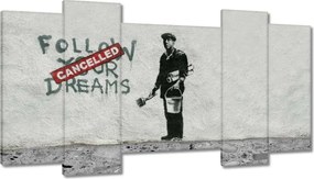 Festmények 120x65 Banksy Follow Your Dreams