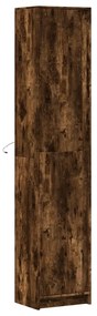 füstös tölgy szerelt fa LED-es magasszekrény 41,5x32,5x200 cm