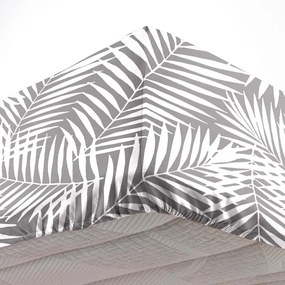 Fehér-szürke gumis pamut lepedő 160x200 cm Botania – douceur d'intérieur