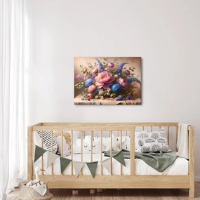 Kép - Asztal tele virágokkal (70x50 cm)