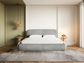Franciaágy 180 cm Octave 180B (ágyráccsal) (szürke + arany). 1099936