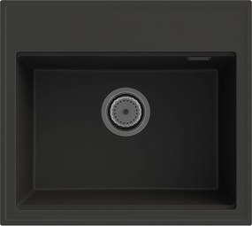 Gamma Modern 5055, 1 rekeszes gránit mosogató 560x500x210 mm, fekete, GMA-ZM-55-BK