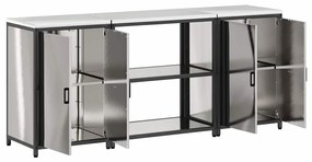 Konyhai Tároló Készlet polcokkal 3 pcs Ezüst 210 x 50 x 92 cm