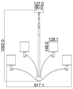 Feiss FE-PROSPECT-PARK9 - Csillár láncon PROSPECT PARK 9xE27/60W/230V