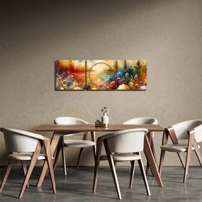 Kép - Színes rét (órával) (90x30 cm)
