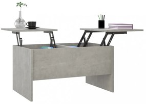 betonszürke szerelt fa dohányzóasztal 80 x 50 x 42,5 cm