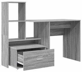 Asztal fiókkal Szürke sonoma 131.5 x 50 x 106.5 cm Faanyag