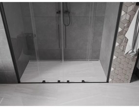 Mexen Velar Duo, nyitható tolóajtó 170x200 cm, 8mm átlátszó üveg, fekete matt, 871-170-000-02-70