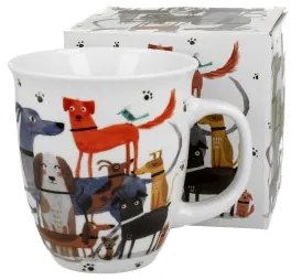 Kutyás porcelán nagy bögre 650 ml díszdobozban Dog walk