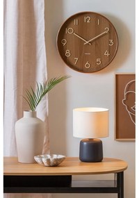 Matt fekete asztali lámpa textil búrával (magasság 33 cm) Alma – Leitmotiv