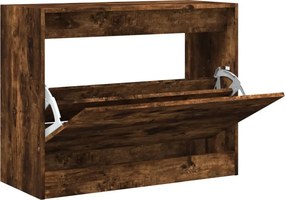 vidaXL füstös tölgy színű szerelt fa cipőszekrény 80 x 34 x 63 cm