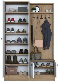 Előszoba szett Pone White and Walnut II