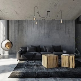 Csillár zsinóron TUBE 3xE27/10W/230V pók fekete/króm