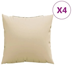 4 db bézs szövet kanapépárna 60 x 60 cm