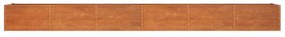 rozsda színű corten acél kerti magaságyás 480 x 80 x 45 cm