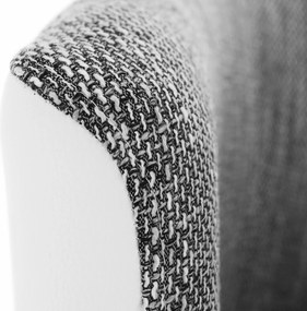 Klub fotel, fehér textilbőr / szürke szövet, CUBA