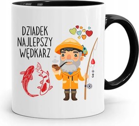 Fekete Bögre Horgásznak Nagypapa Legjobb nyomott mintával