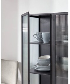 Fekete acél tálalószekrény 70x143x41 cm Trixie – Kave Home