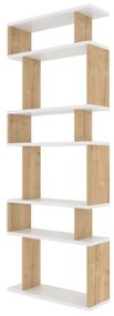 Könyvespolc BATES 160x60 cm fehér/tölgy