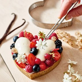 De Buyer 3099.51 perforált tortakeret Szív 12 cm,rozsdamentes acél, 12 cm