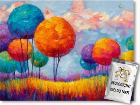 Fotótapéta Flizelina Tájkép Mese Színes Fák 400x280 ragasztó