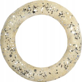 Krémszínű Szizál Kerék Felakasztható Karácsonyi Dekoráció 38 cm