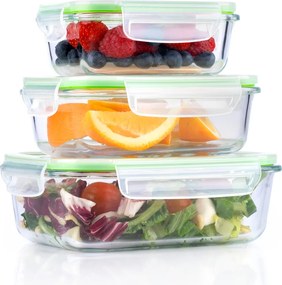Üveg Ételtároló Szett Lunchbox Szendvicsdoboz 370/640/1050 ml