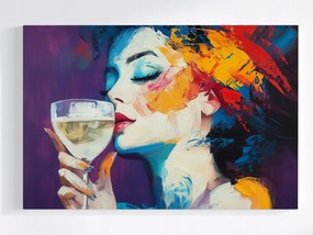 Poszter Színes Portré Nő Bor Absztrakt 60x40