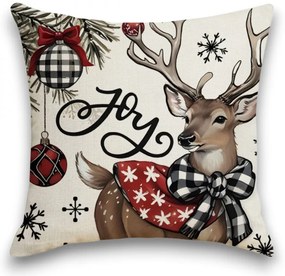 Karácsonyi Párnahuzat DEER WISH 45x45 cm, bézs
