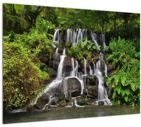 Egy kép a vízesésekről egy trópusi erdőben (70x50 cm)